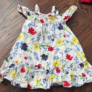 Tommy Bahama White Floral Sundress with Red, Yellow & Navy Accents